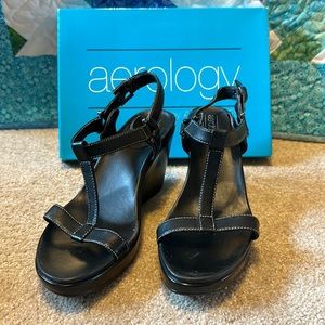 Black wedge Aerology sandals